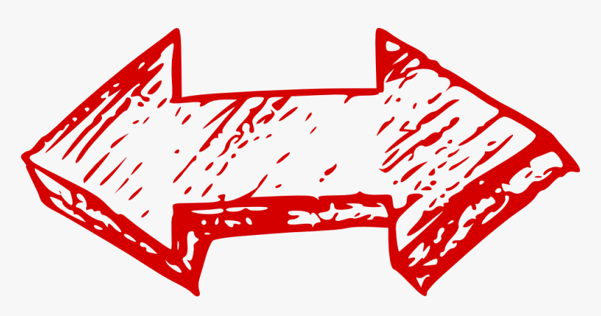 Double Red Arrow Doodle - Two Way Arrow Png, Transparent Png, Free Download