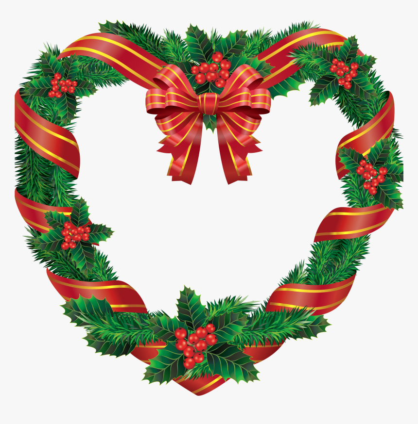 Heart Christmas Wreath - Heart Christmas, HD Png Download, Free Download