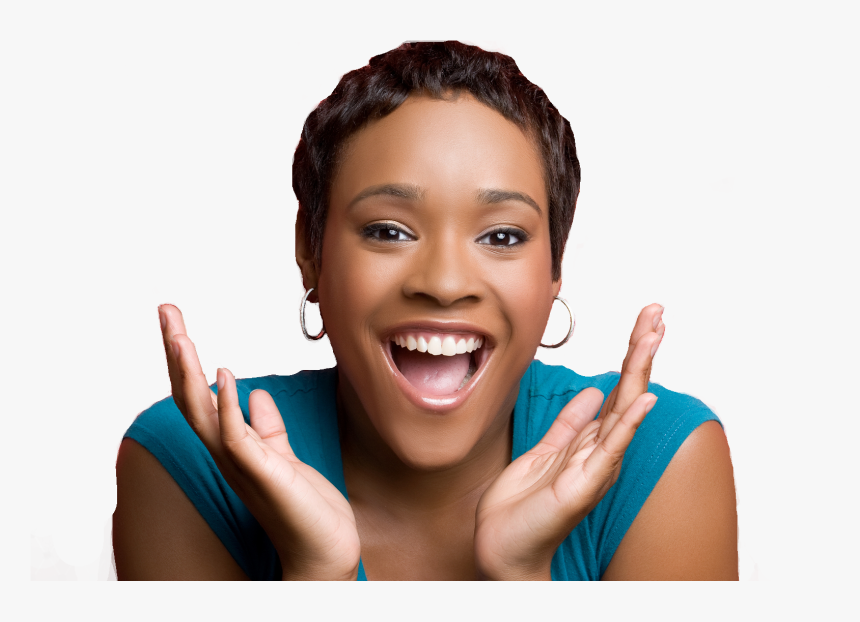 Download Happy Girl Png Clipart - Short Textured Black Woman Hair,  Transparent Png - kindpng