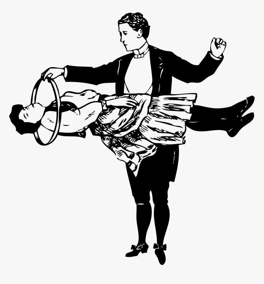 Circus Magician And Lady Clip Arts - Magician Black And White, HD Png Download, Free Download