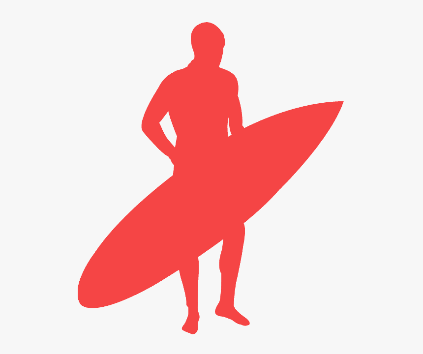 Silhouette Surfboard Blue, HD Png Download, Free Download