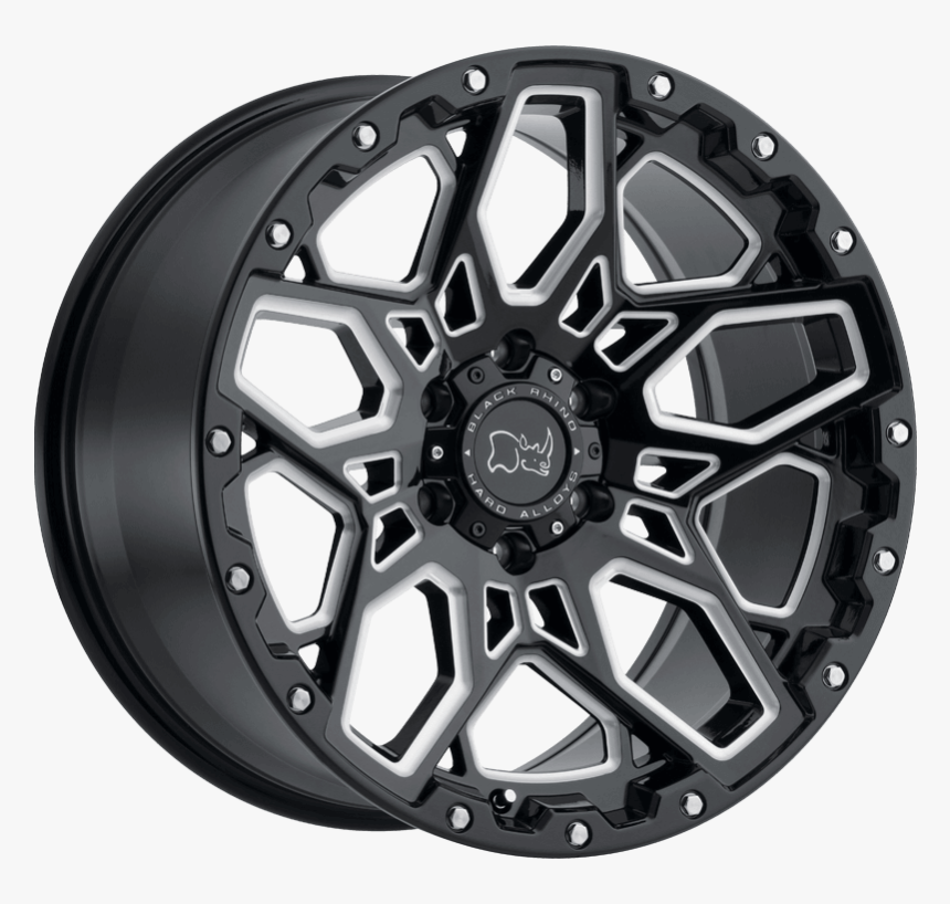 Shrapnel Gloss Black W/milled Spokes - Black Rhino Shrapnel Wheels, HD Png Download, Free Download