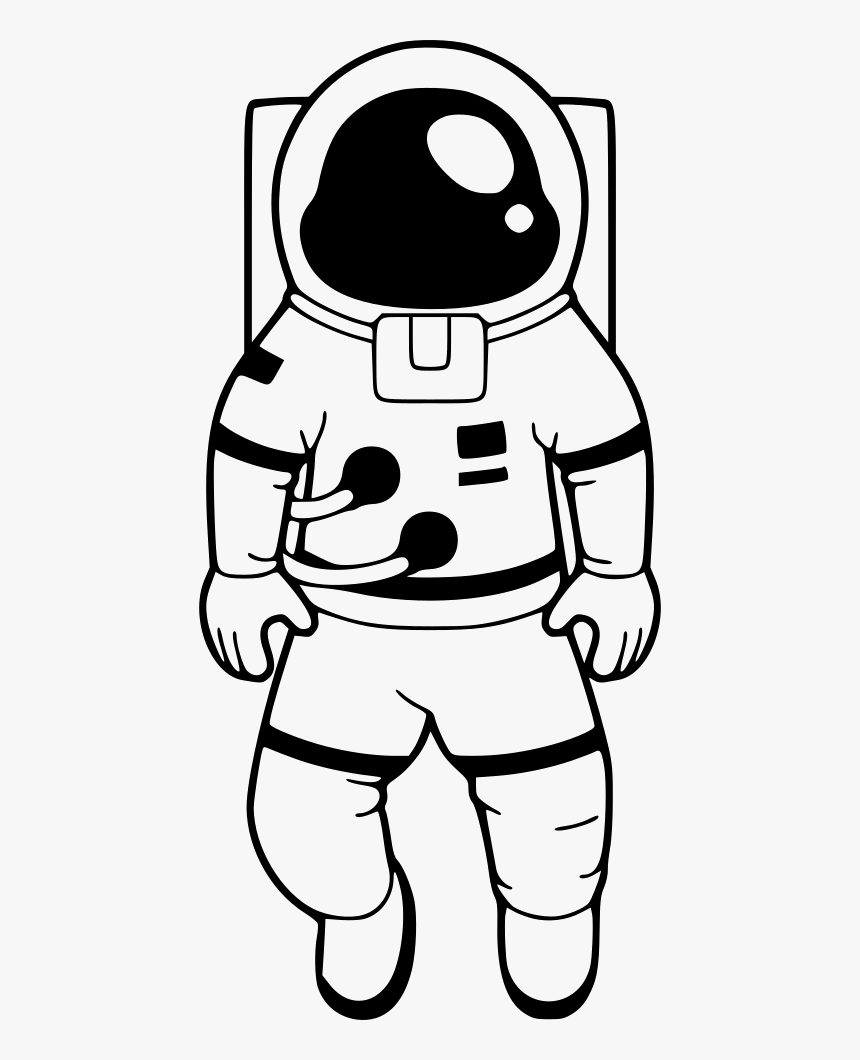 Astronaut - Astronaut Clip Art Black And White, HD Png Download - kindpng
