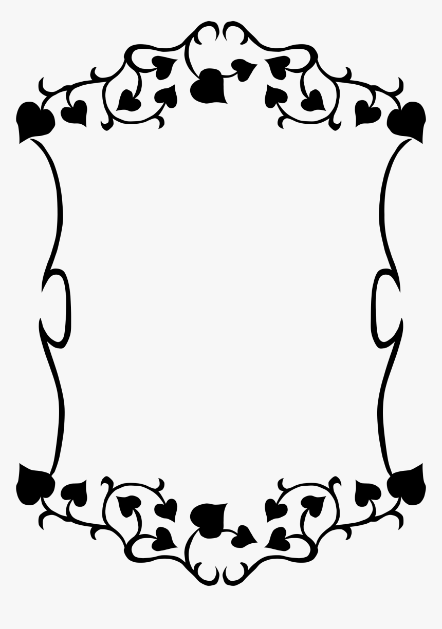 Flower Border Png Black And White, Transparent Png, Free Download