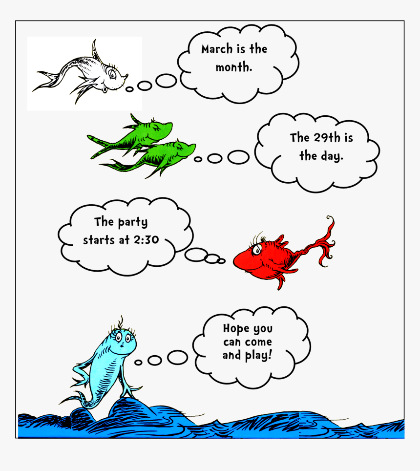 Dr Seuss Pink Fish Blue Fish, HD Png Download, Free Download