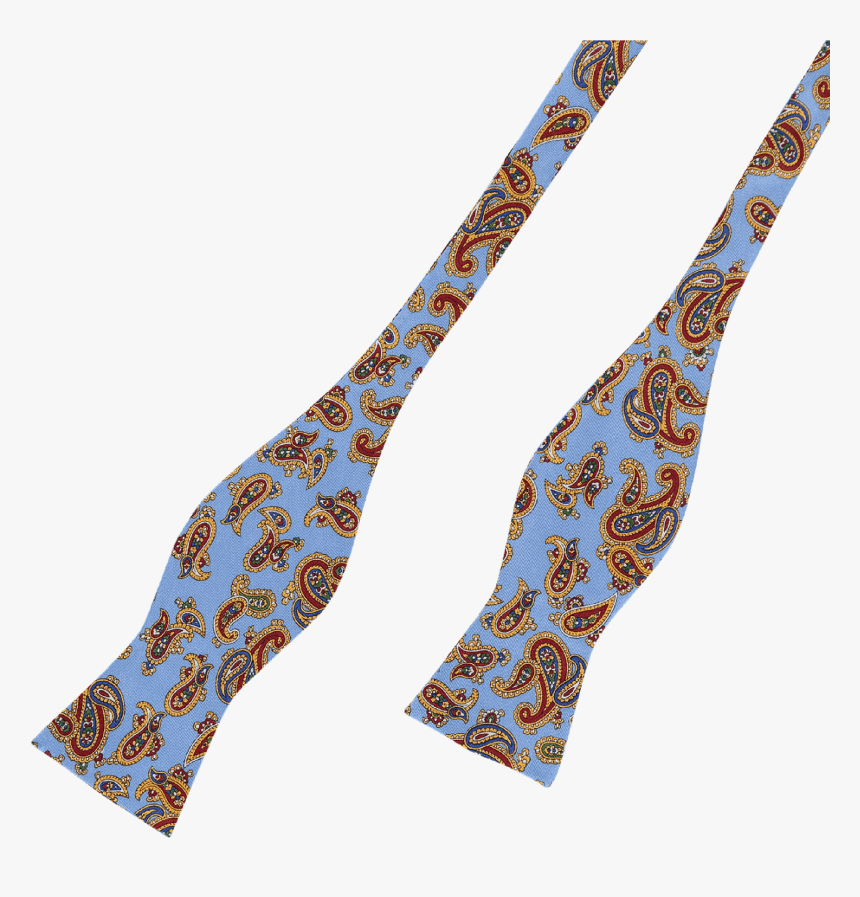 Bow Tie Silk Blue Paisley - Paisley, HD Png Download, Free Download