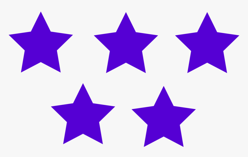 Purple Color 5 Stars Image - 5 Star Rating Icon, HD Png Download, Free Download