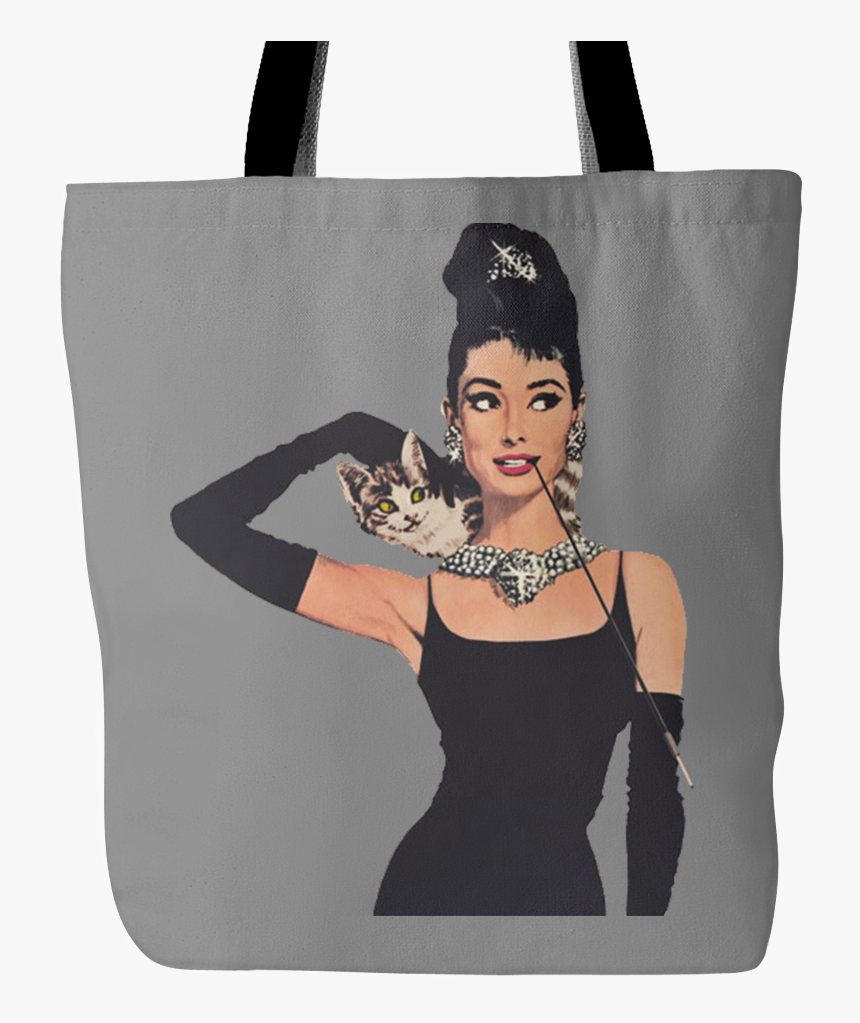 Audrey Hepburn Tote Bags - Audrey Hepburn Painting Cat, HD Png Download, Free Download