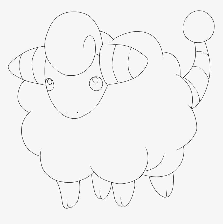 Transparent Mareep Png - Line Art, Png Download, Free Download