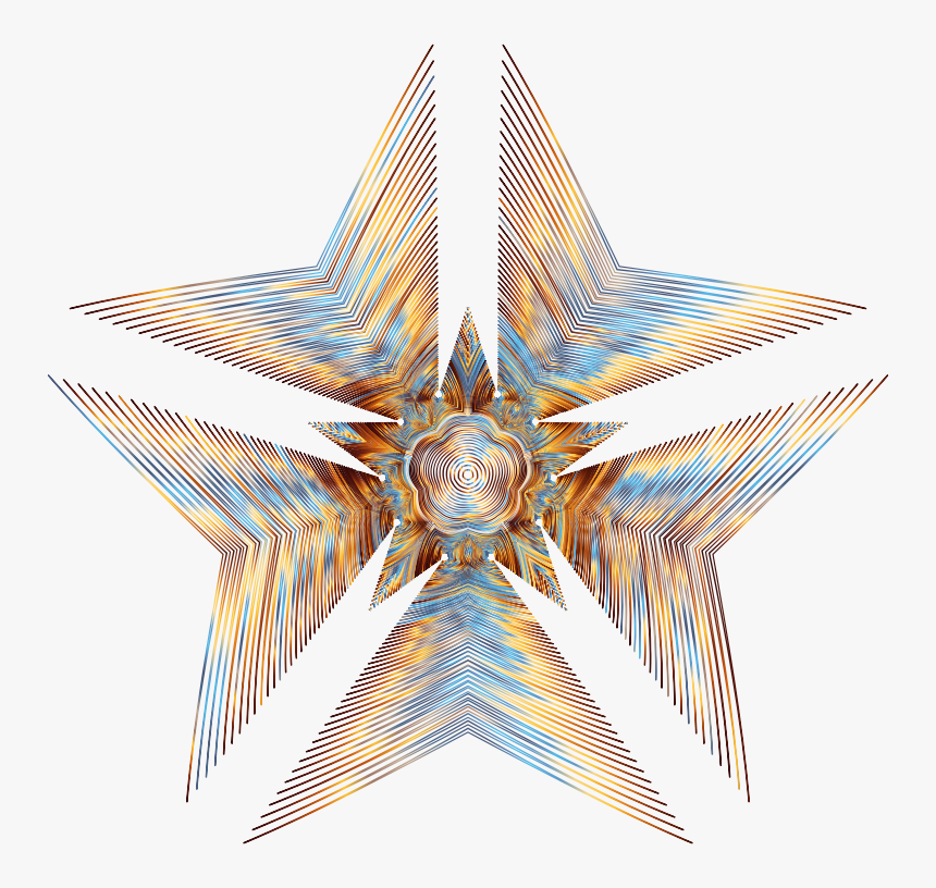 Prismatic Star Line Art No Background - Line Art, HD Png Download, Free Download