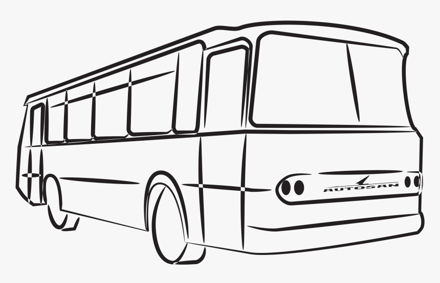 Transparent Clipart Autobus - Bus Images Clipart Black And White, HD Png Download, Free Download