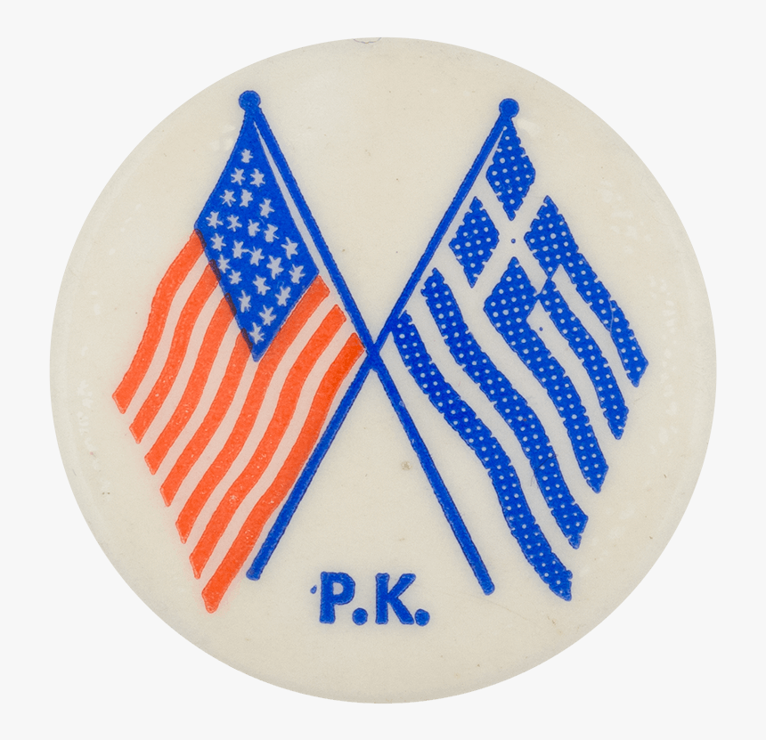 American And Greek Flags Art Button Museum - Emblem, HD Png Download, Free Download