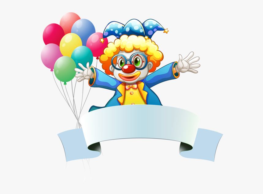 Cartoon Clown Holding Balloon, HD Png Download, Free Download