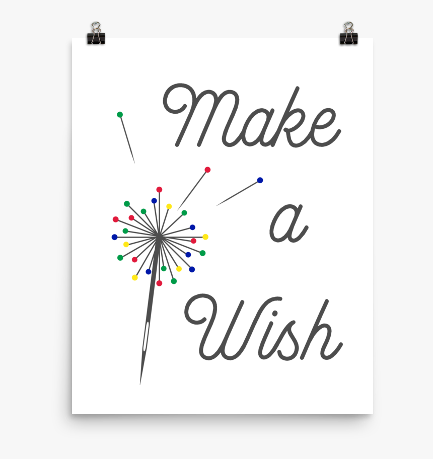 Make A Wish Sewing Pin Dandelion Poster , Png Download - Graphic Design, Transparent Png, Free Download