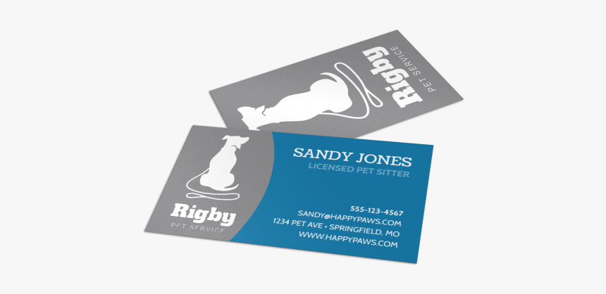 Rigby Pet Sitting Business Card Template Preview - Graphic Design, HD Png Download, Free Download