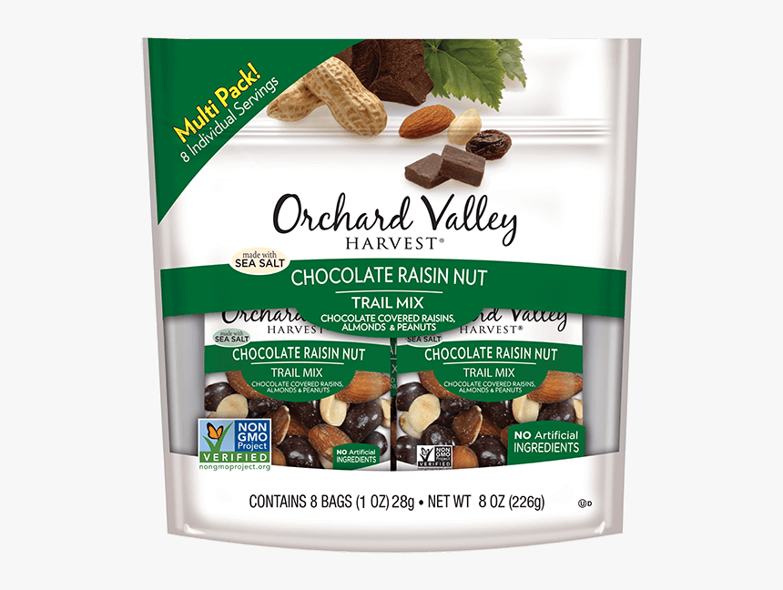 Chocolate Raisin Nut Trail Mix - Orchard Valley Harvest Chocolate Raisin Nut Trail Mix, HD Png Download, Free Download