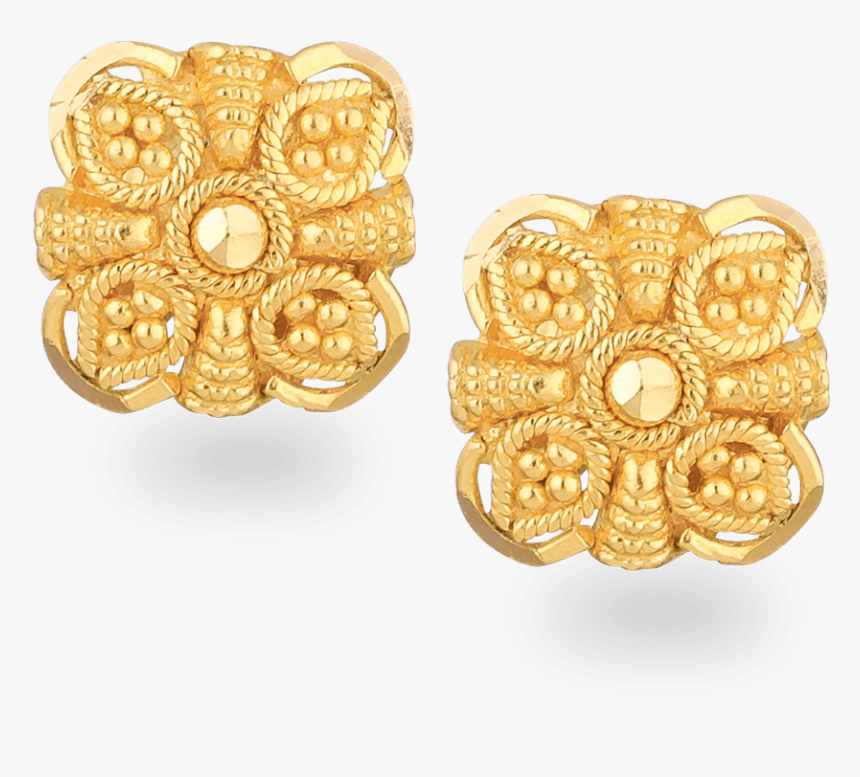 22ct Gold Stud Earring - Earrings, HD Png Download, Free Download