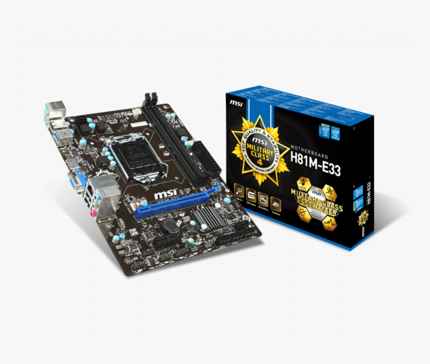 Motherboard Msi H81m E33, HD Png Download, Free Download