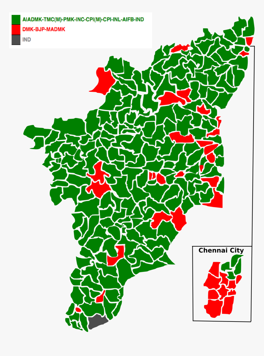 2001 Tamil Nadu Legislative Election Map - Tamil Nadu Next Election Date, HD Png Download, Free Download