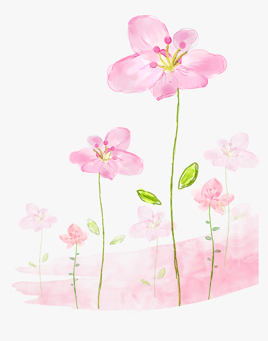 Flowers Background Png Watercolor Pink Flower Background