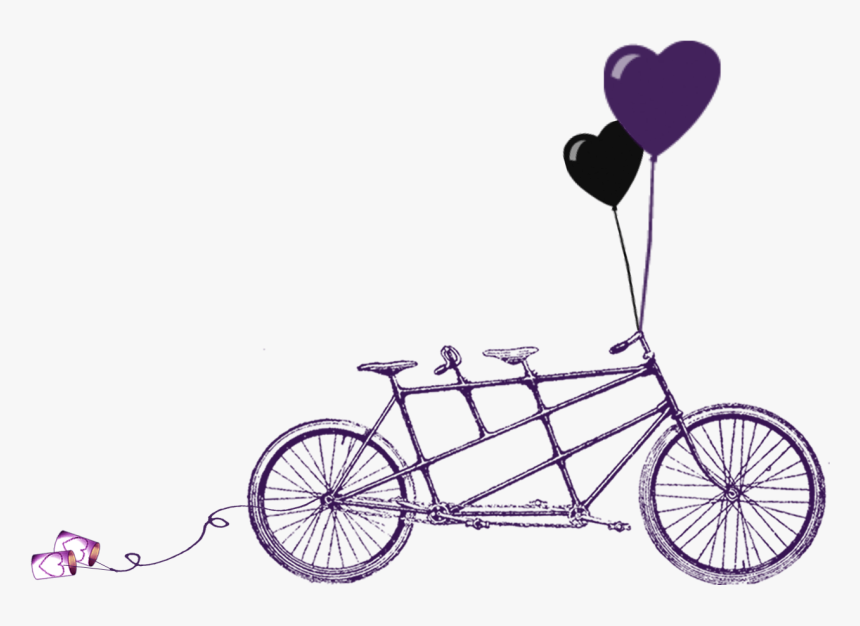 Wedding Border From Download - Tandem Bicycle Clipart, HD Png Download, Free Download