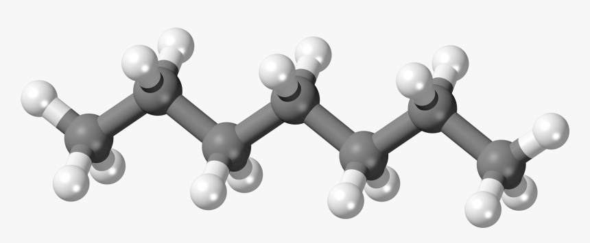 Heptane 3d Ball - Hexane Ball And Stick Model, HD Png Download, Free Download