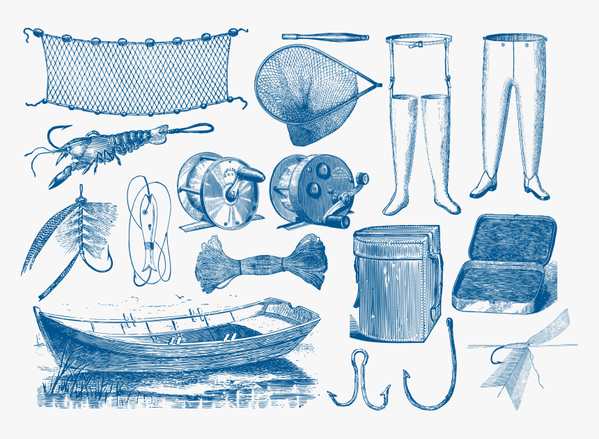 Transparent Fly Clipart Png - Vintage Fishing Tools, Png Download, Free Download