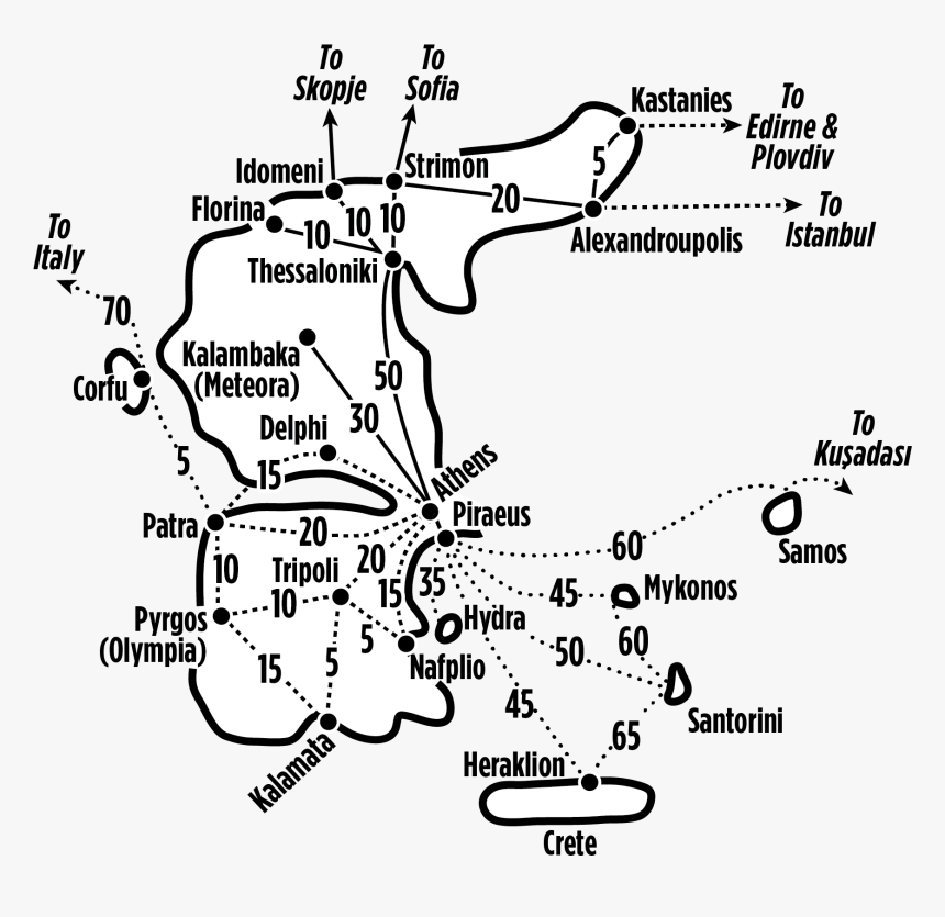 Transparent Greek Key Border Png - Greece Train Map, Png Download, Free Download