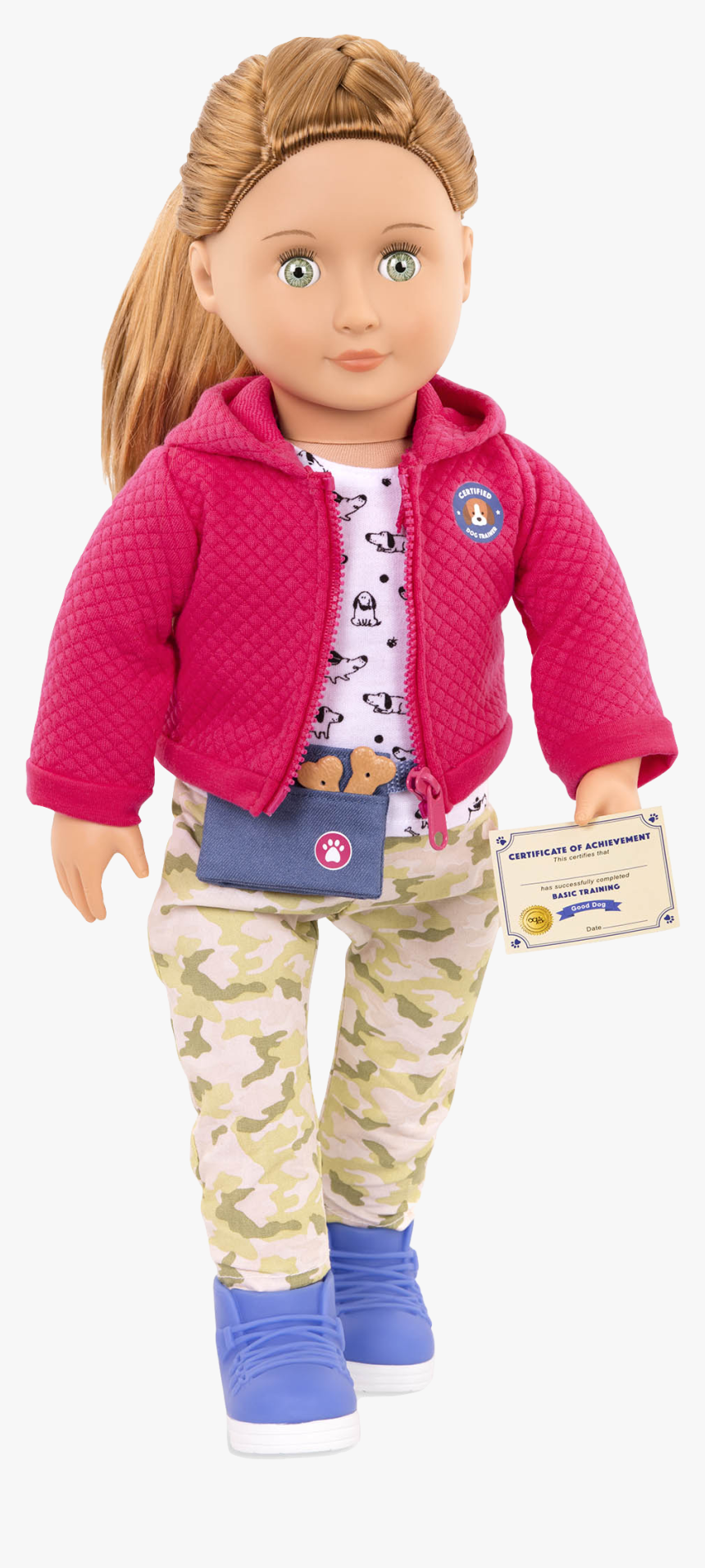 Hattie Wearing Tender Trainer And Holding Certificate - Doll, HD Png Download, Free Download