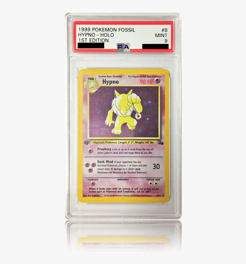 Psa 9 1st Edition Hypno 8/62 - Hypno Fossil, HD Png Download, Free Download