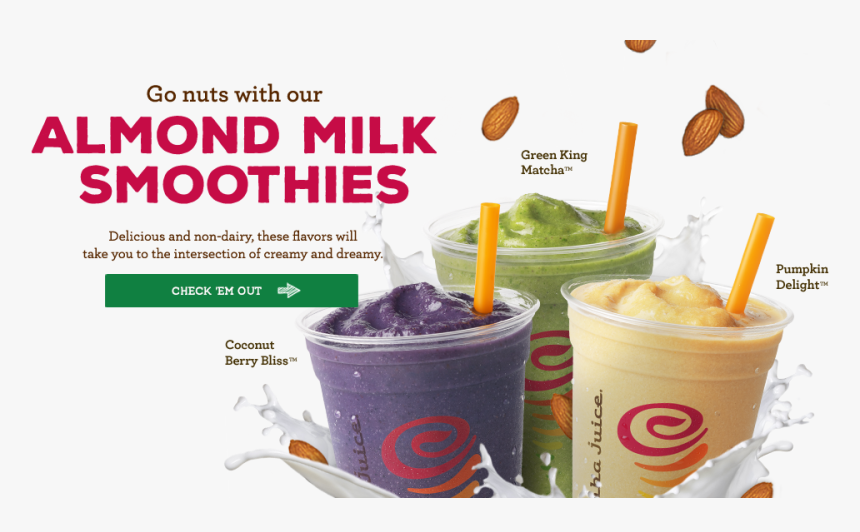 Almond Milk Smoothies Jamba Juice , Png Download - Green King Matcha Jamba Juice, Transparent Png, Free Download