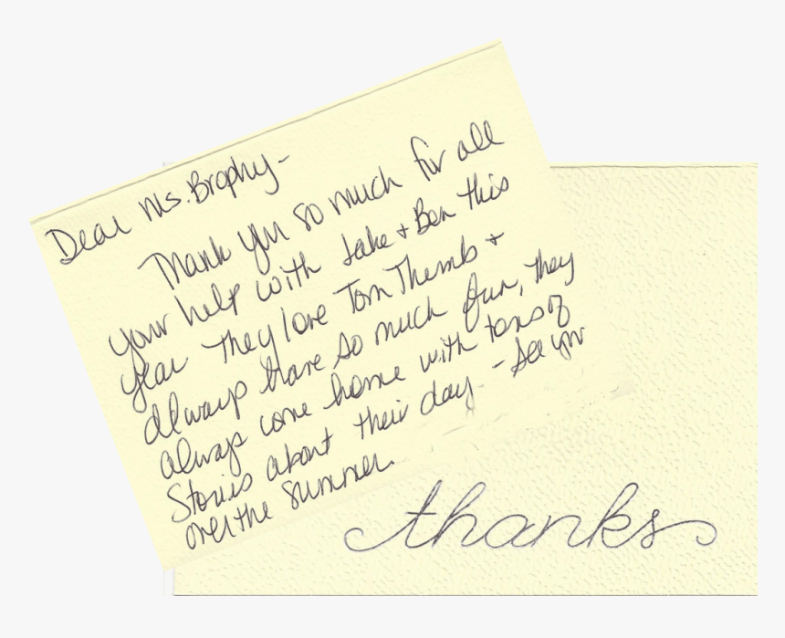 Thank You Card - Handwriting, HD Png Download, Free Download