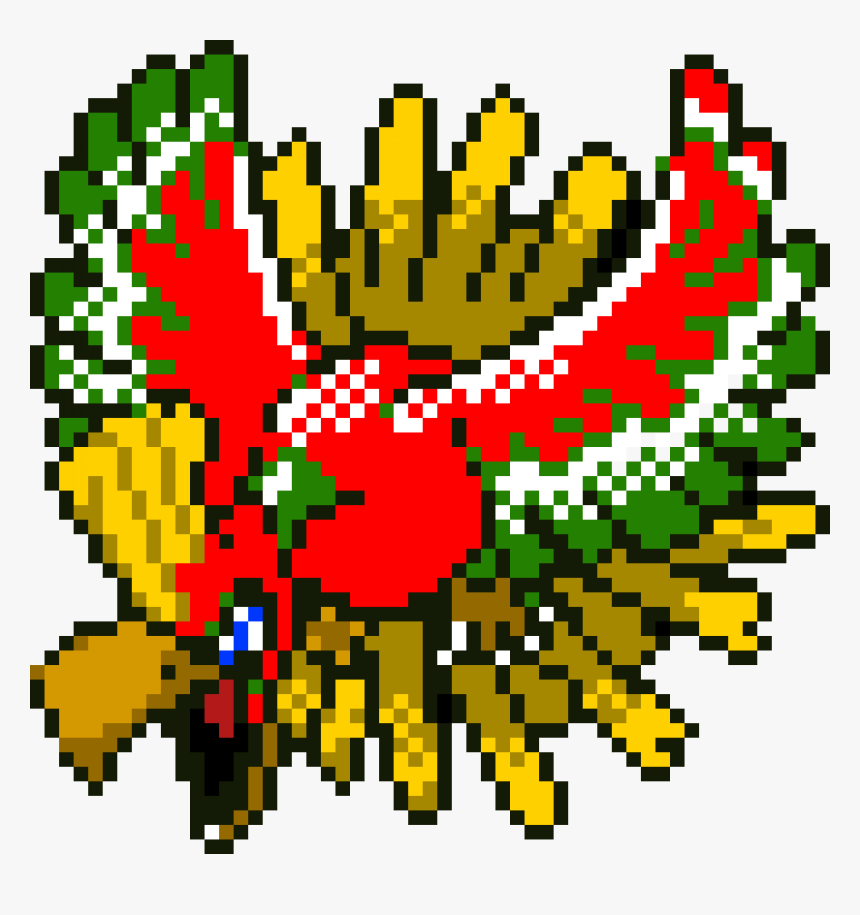 Ho Oh Pixel Art , Png Download - Pokemon Ho Oh Sprite, Transparent Png, Free Download