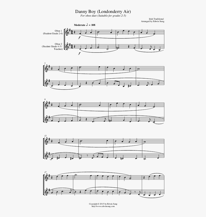 Oboeduet - Schon Rosmarin Violin Sheet Music, HD Png Download, Free Download