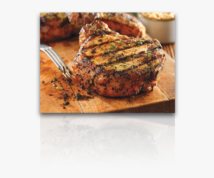 Pork Chops In Mushroom Sauce - Grilled Pork Chops With Basil Garlic Rub, HD Png Download, Free Download