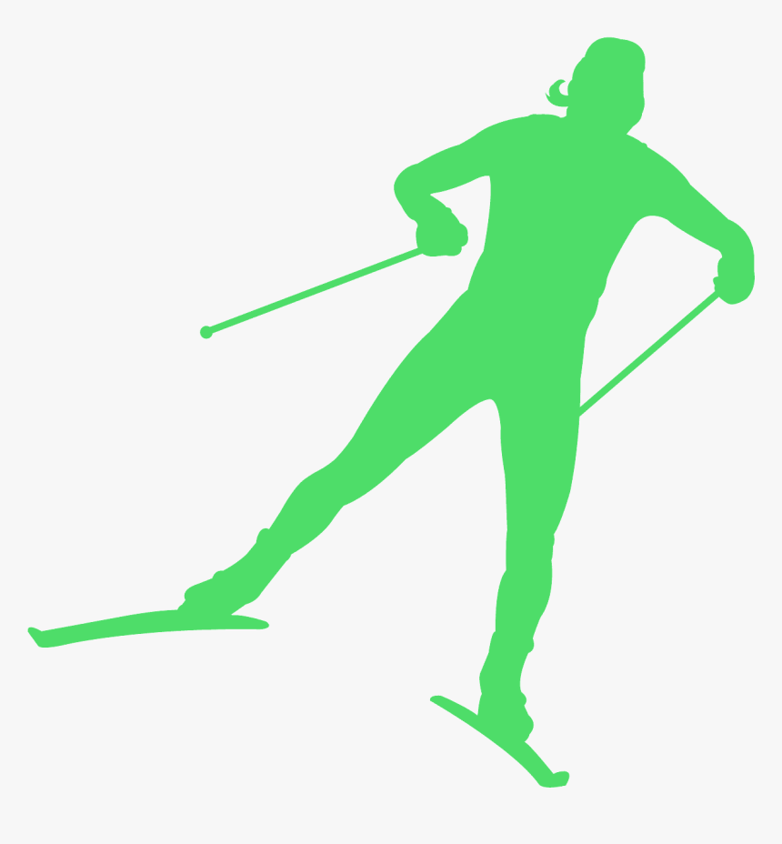 Green Skier Silhouette, HD Png Download, Free Download