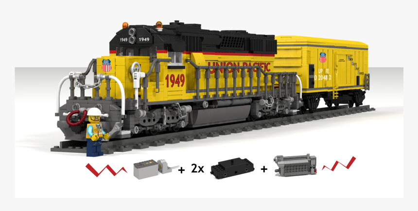 Motorized Union Pacific Sd40-2 And Cooling Wagon - Locomotive, HD Png Download, Free Download