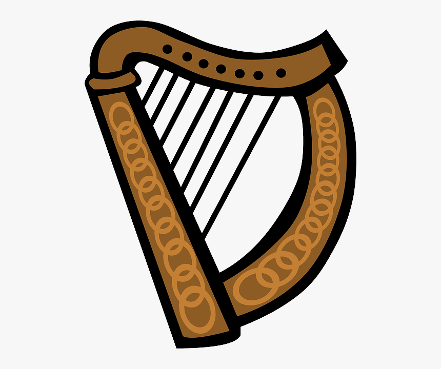 Irish Harp Cartoon - Celtic Harp Png, Transparent Png, Free Download