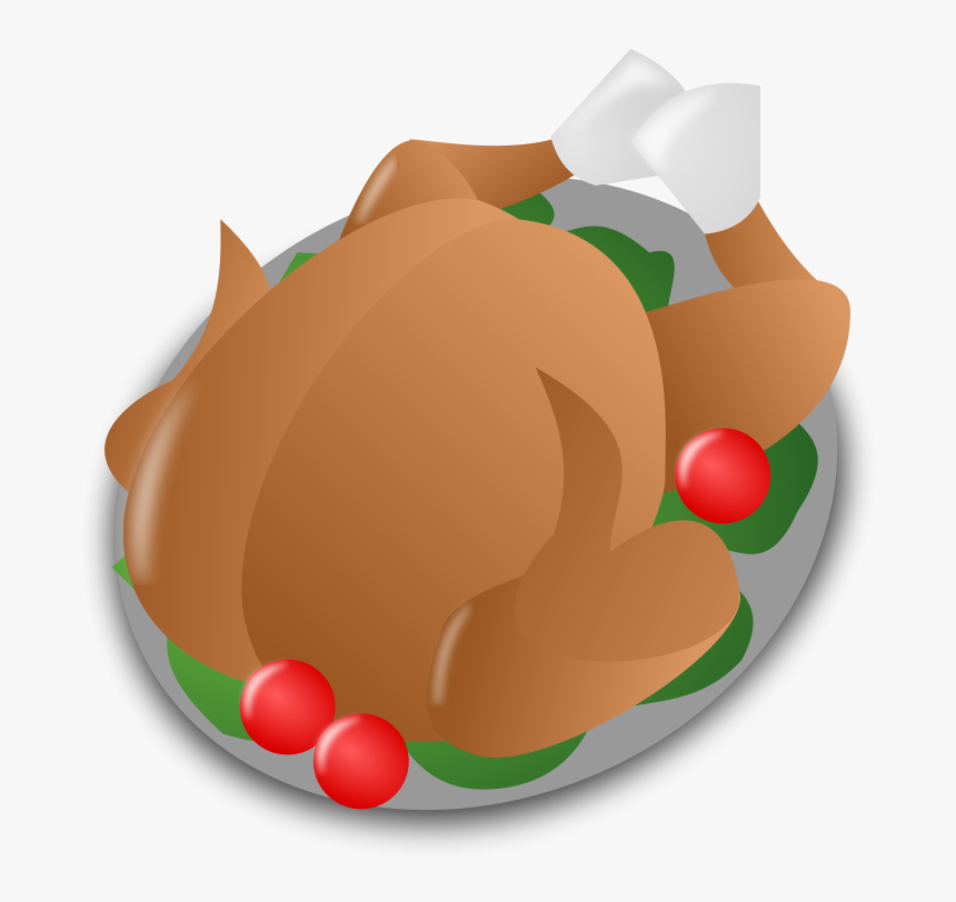 Cooked Turkey Clipart Png - Christmas Dinner Cartoon Png, Transparent