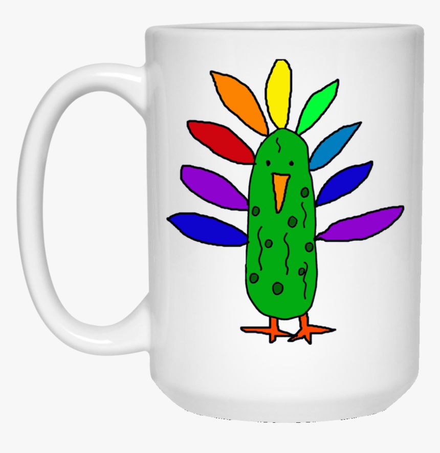 Smileteeshol Funny Pickle Turkey Cartoon 15 Oz - Mug, HD Png Download, Free Download