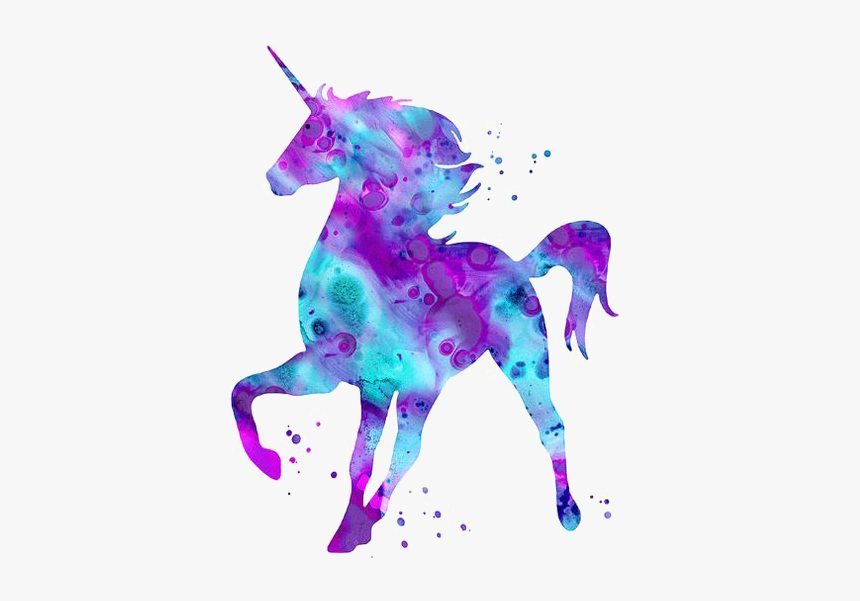 Creature,graphic Design,magenta,animal Figure,illustration - Purple And Blue Unicorn, HD Png Download, Free Download