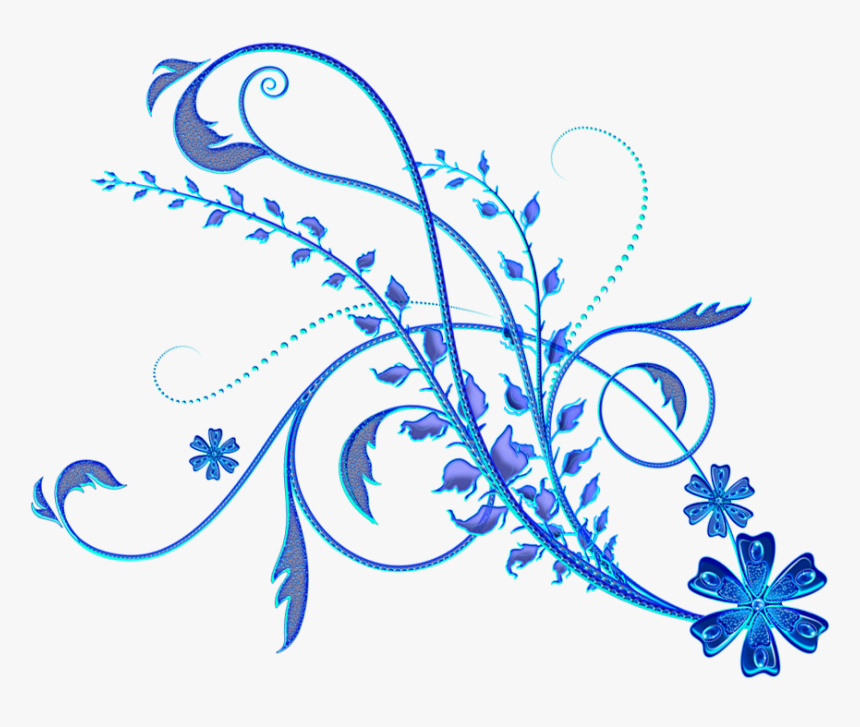 Blue Ornament Png - Blue Floral Ornament Png, Transparent Png, Free Download