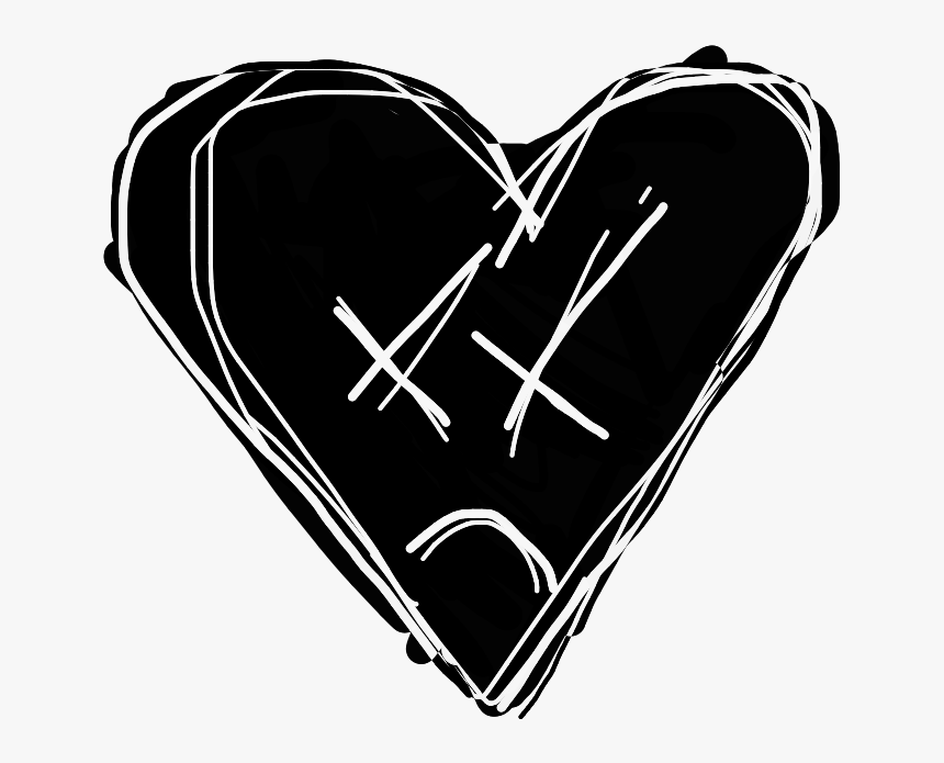 Transparent Scribble Heart Png - Black Broken Heart Png, Png Download, Free Download