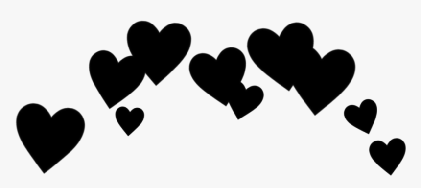 #heart #cute #effect #black #blackheart #love #cool - Black Heart Crown Png, Transparent Png, Free Download