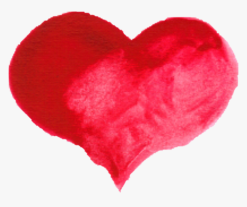 Transparent Red Scribble Png - Red Heart Water Color, Png Download, Free Download