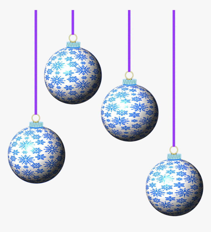 Blue Christmas Ornaments Png -here