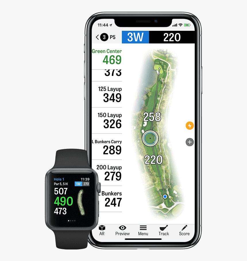 Golfshot App On Smartphone And Watch - Golfshot App, HD Png Download, Free Download