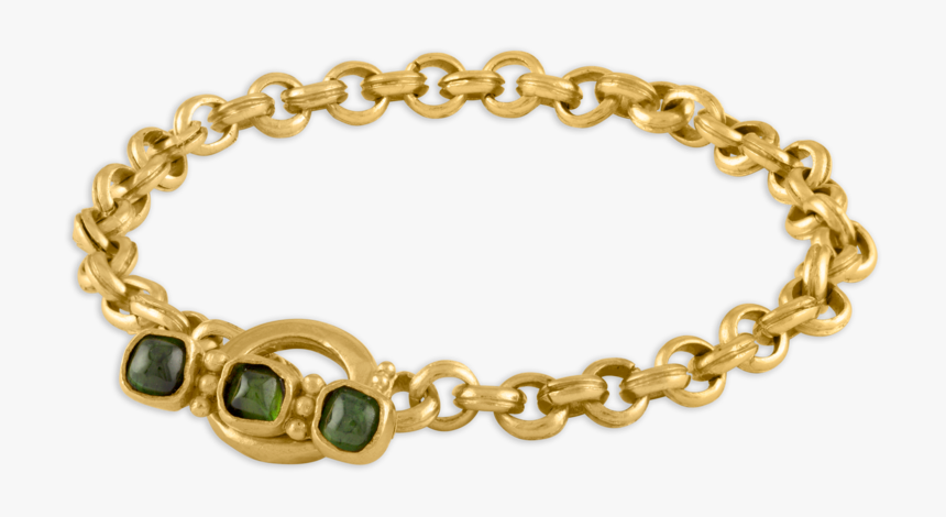 Green Tourmaline Double Link Chain Bracelet - Bracelet, HD Png Download, Free Download