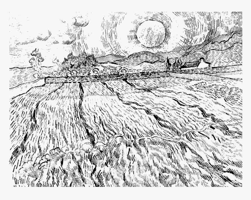 Van Gogh Line Art Drawings, HD Png Download, Free Download