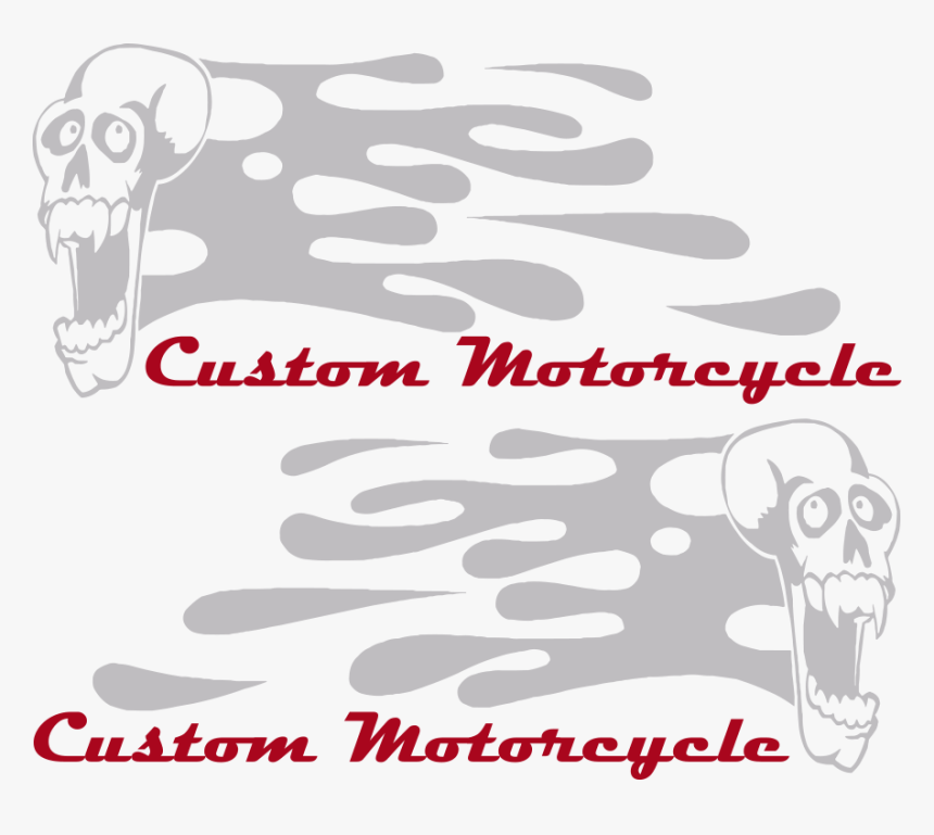 Motorcycle Flaming Skull Fs5 Gas Tank Decals Design - Graphic Design, HD Png Download, Free Download